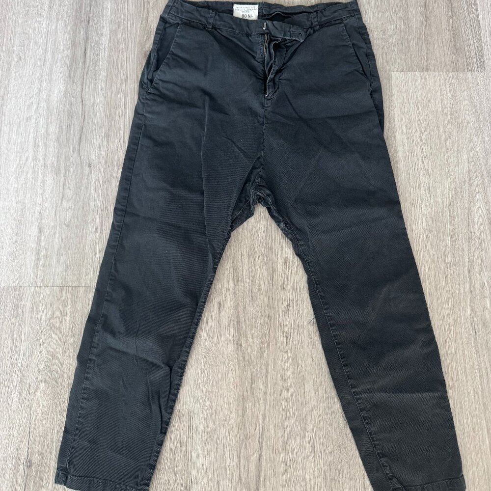 Nili Lotan Womens Paris Pants Size 4 Washed Black Dropped Crotch